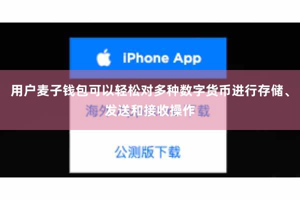 用户麦子钱包可以轻松对多种数字货币进行存储、发送和接收操作